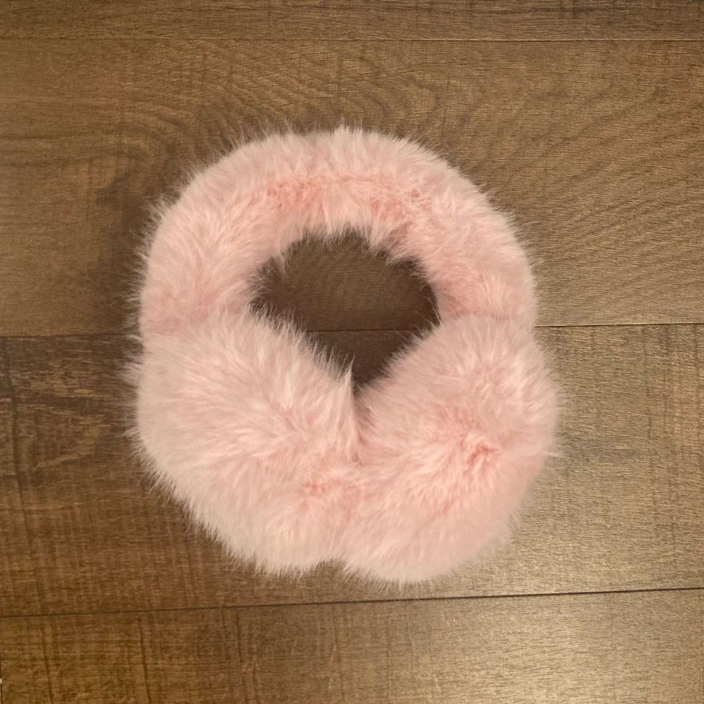 C.C. Pink Faux Long Fur Fluffy Light Pink Earmuffs Adjustable OSFM
